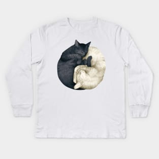 yin yang cats Kids Long Sleeve T-Shirt